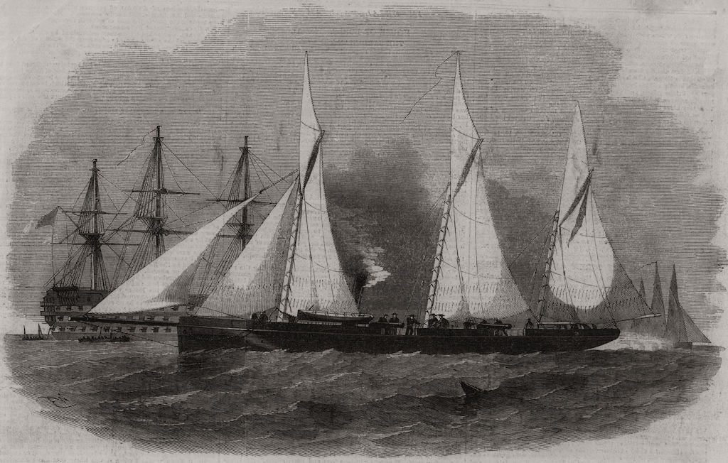 H. M. light-draught screw tenders (gun-boats) . Militaria 1855 old print